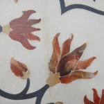 Close up of the semi-prcious stone inlay